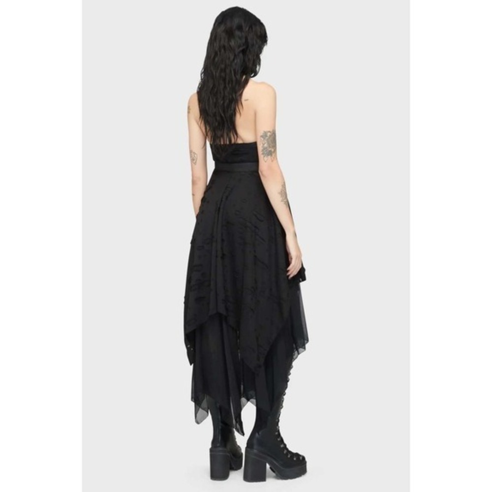 Killstar Badlands midi dress distressed mesh laceup Large - Picture 4 of 9